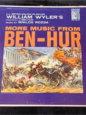 MGM 'More Music From Ben-Hur' Vinyl LP - Bold Purple & Orange Cover